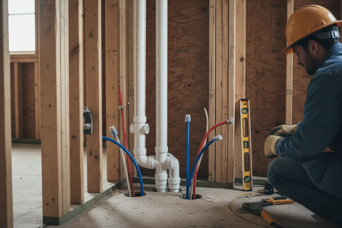 Drain and supply rough-in during Sump Pump Repair in Fortescue